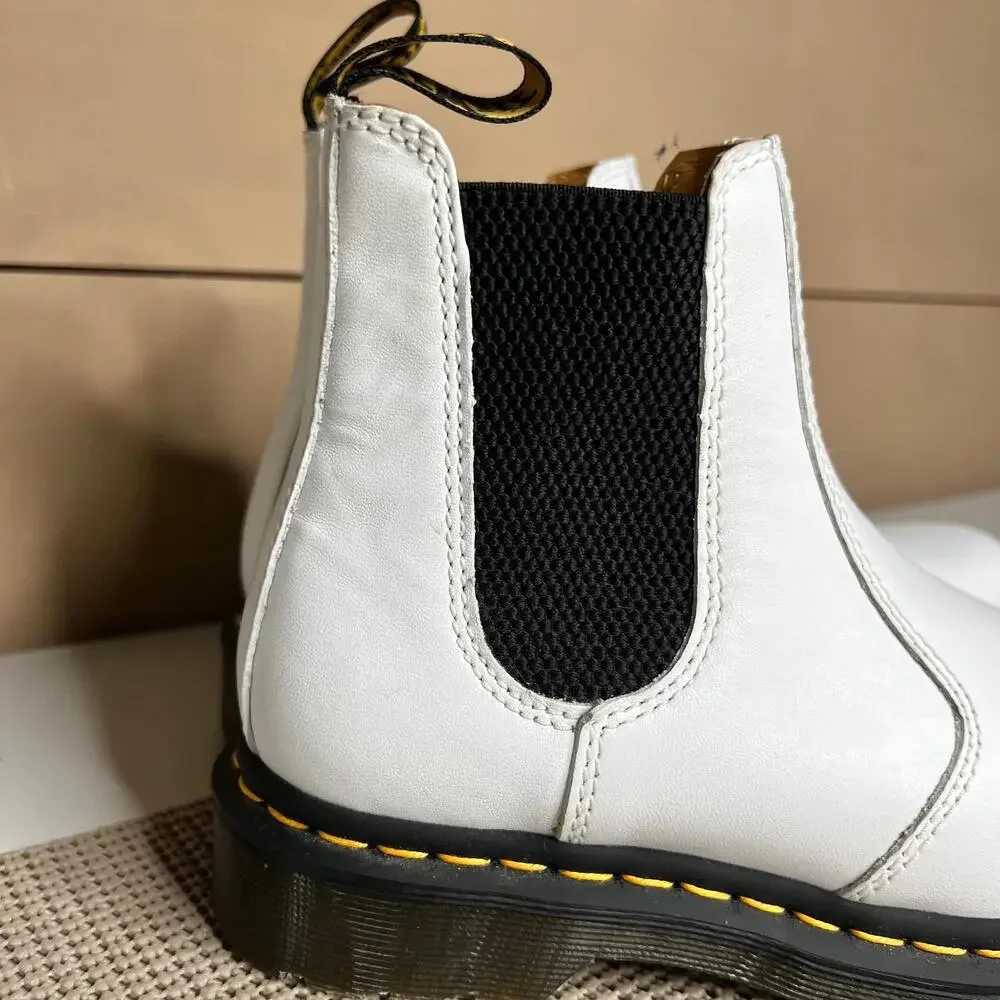 Dr. Martens 2976 White Chelsea Boots Smooth Leather Women‎ US 6 EU 37